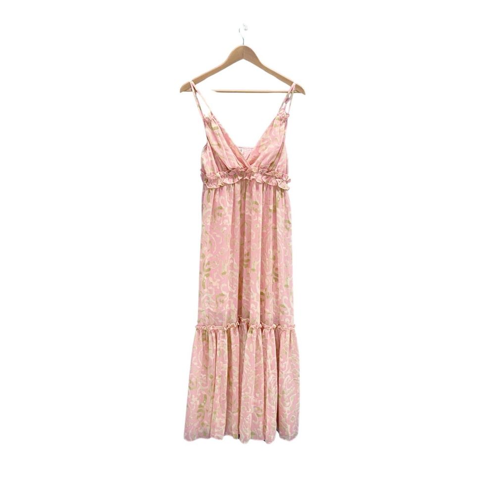 The Post | Luna Maxi Dress Coral, Lined & Adjustable Straps, Size Large - Picture 4 of 12